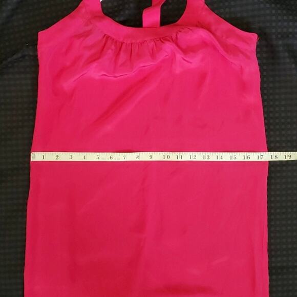 Banana Republic Y2K Pink 100% Silk Lightweight T-Strap Dress Size Medium - Picture 12 of 16